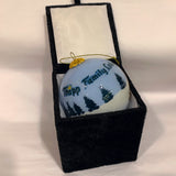 Custom Glass Ornament Winter Lodge