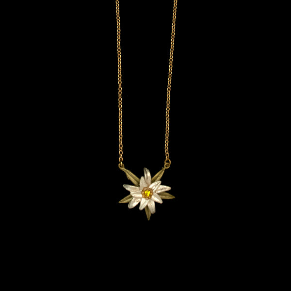 Edelweiss 1 Flower Pendant Necklace by Michael Michaud