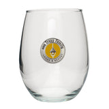 Pewter Medallion Stemless Wine Glass