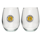 Pewter Medallion Stemless Wine Glass