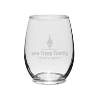 The von Trapp Family Lodge Etched Stemless Wine Glass